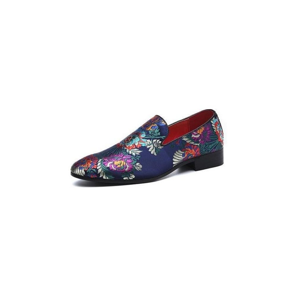 Chaussures Habillées À Enfiler Imprimé Floral Exotique Pour Hommes - Multicolore 3