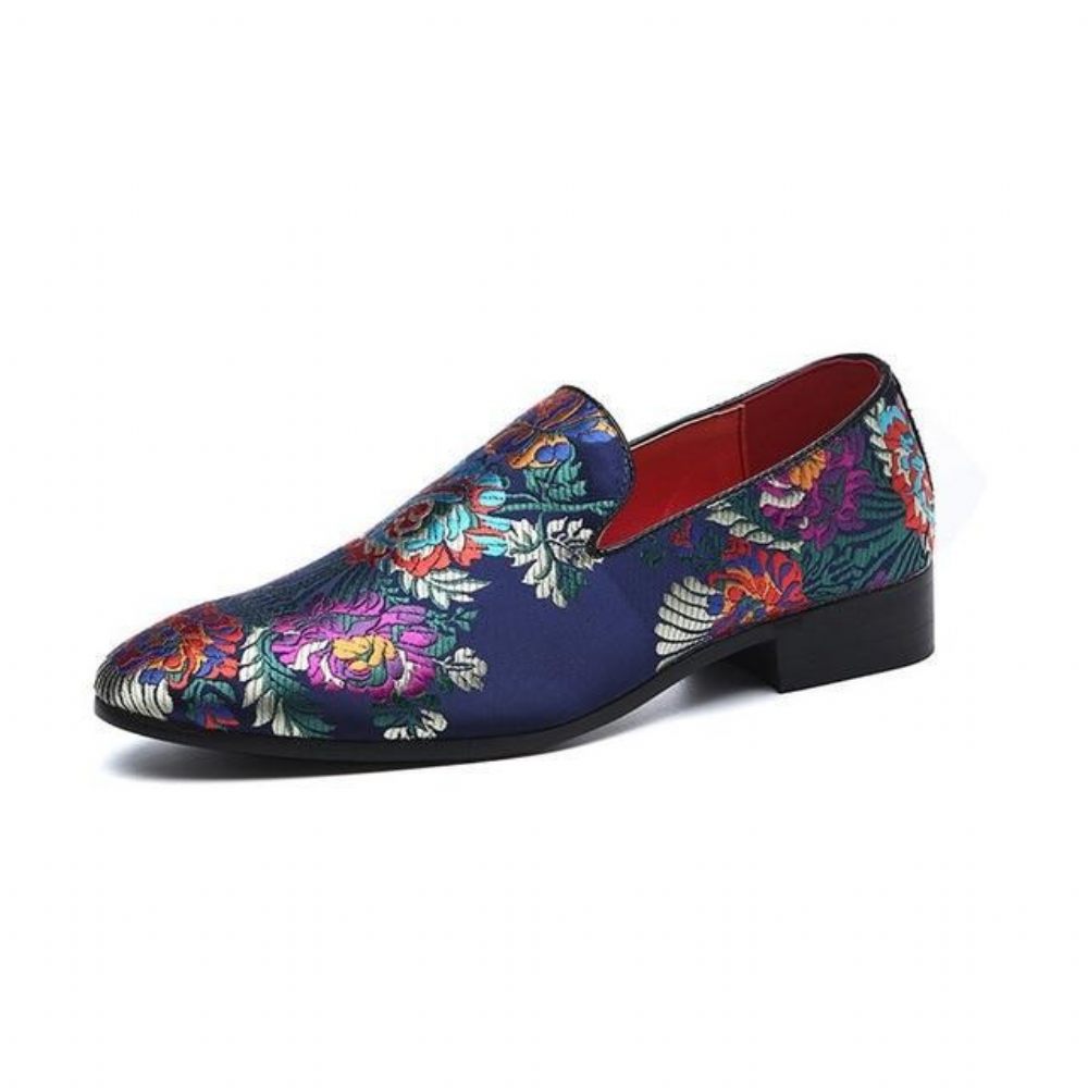 Chaussures Habillées À Enfiler Imprimé Floral Exotique Pour Hommes - Multicolore 3