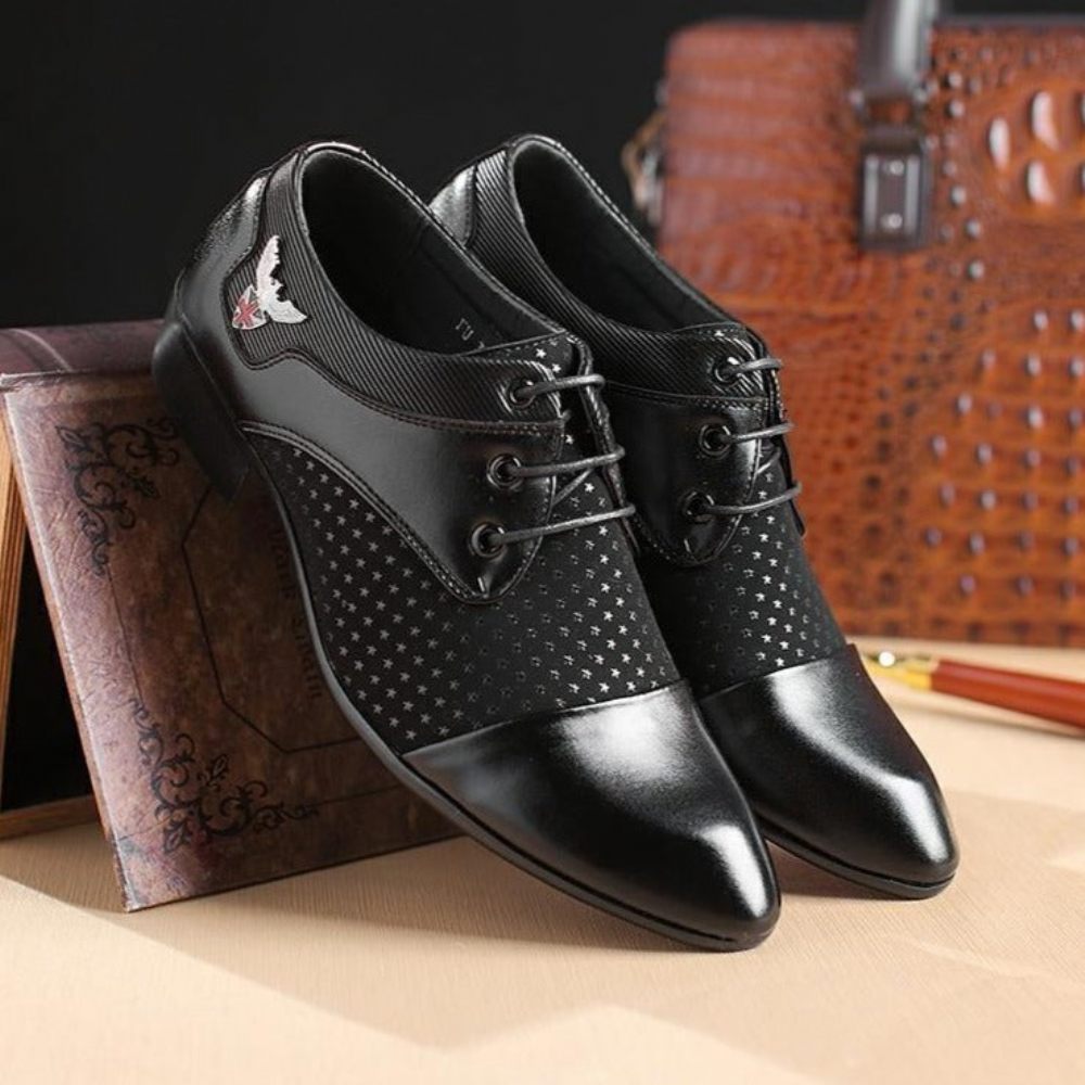 Chaussures Habillées Exotiques À Lacets Pour Hommes - Noir