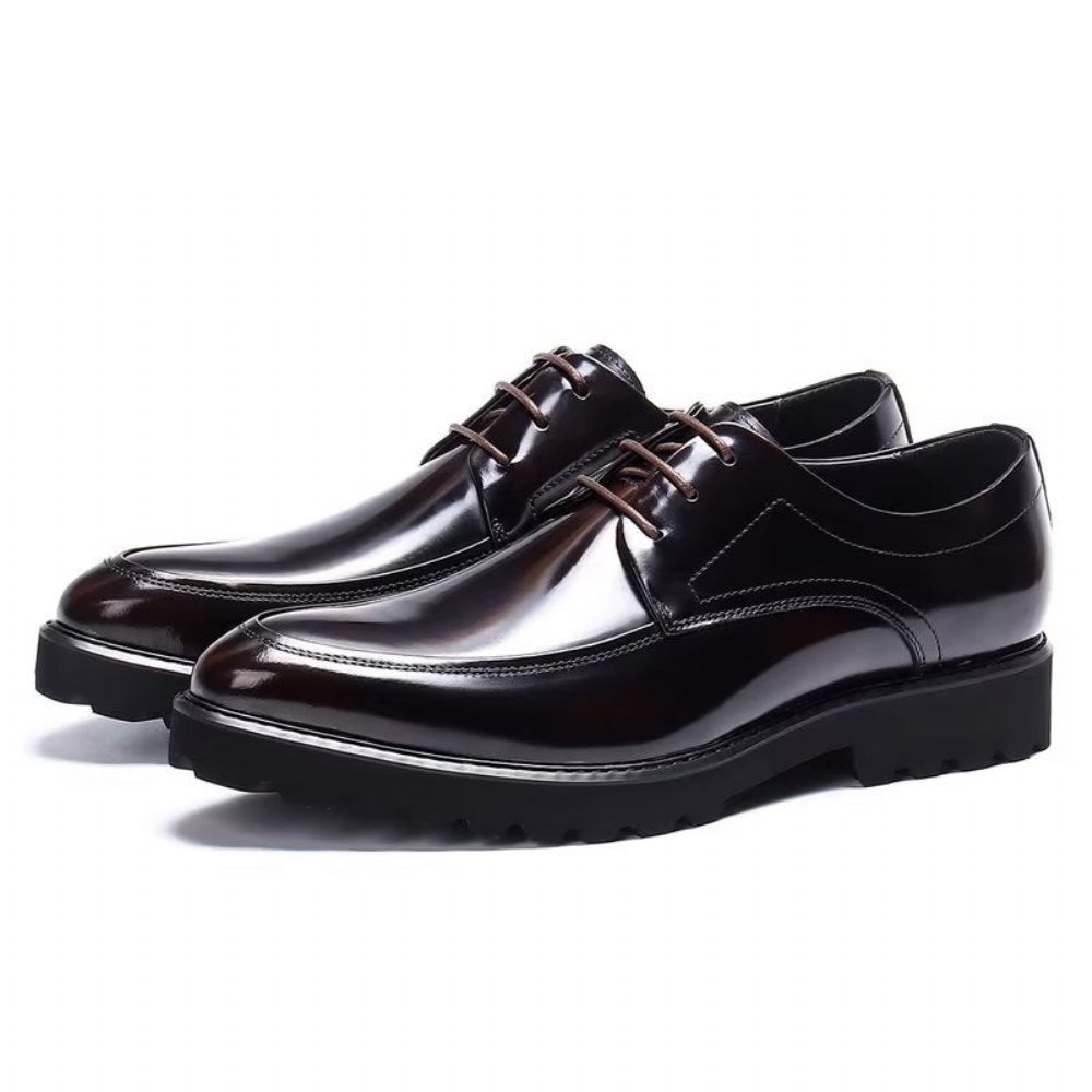 Chaussures Habillées Homme Derbies À Lacets Cuir Raffiné - Noir