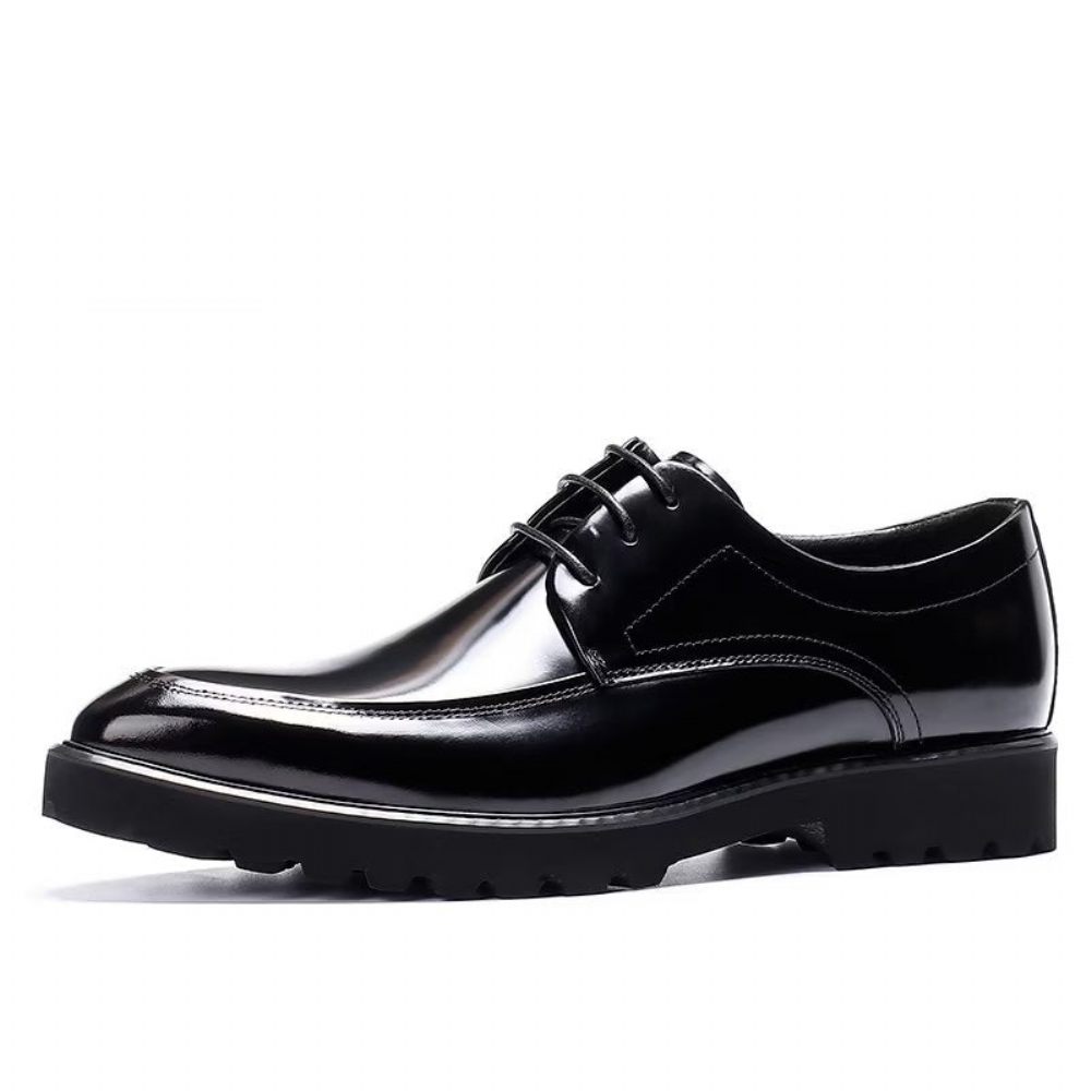 Chaussures Habillées Homme Derbies À Lacets Cuir Raffiné - Noir