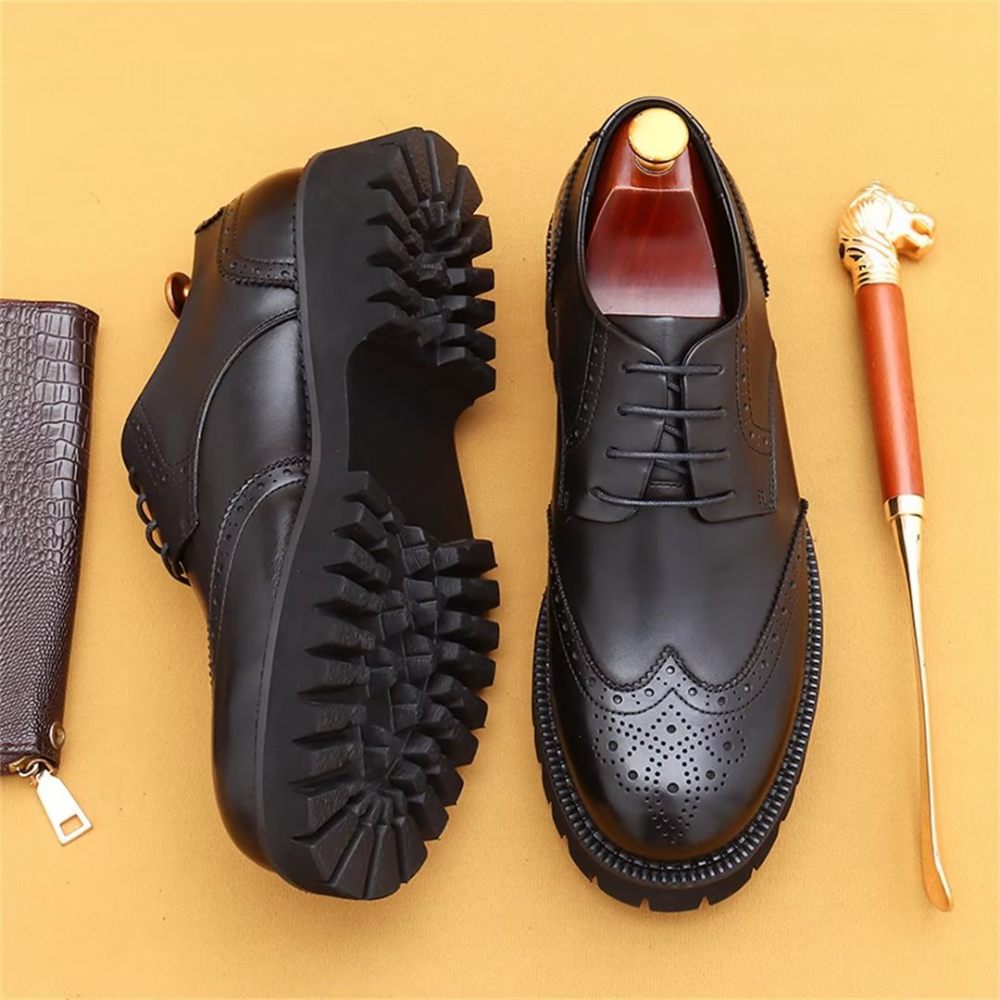 Chaussures Habillées Pour Hommes Cuir Dress Majestic - Noir