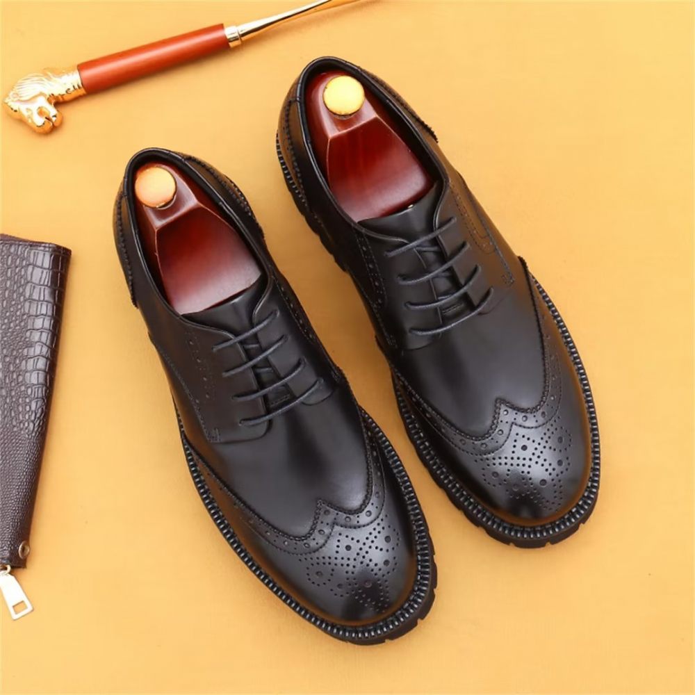 Chaussures Habillées Pour Hommes Cuir Dress Majestic - Noir