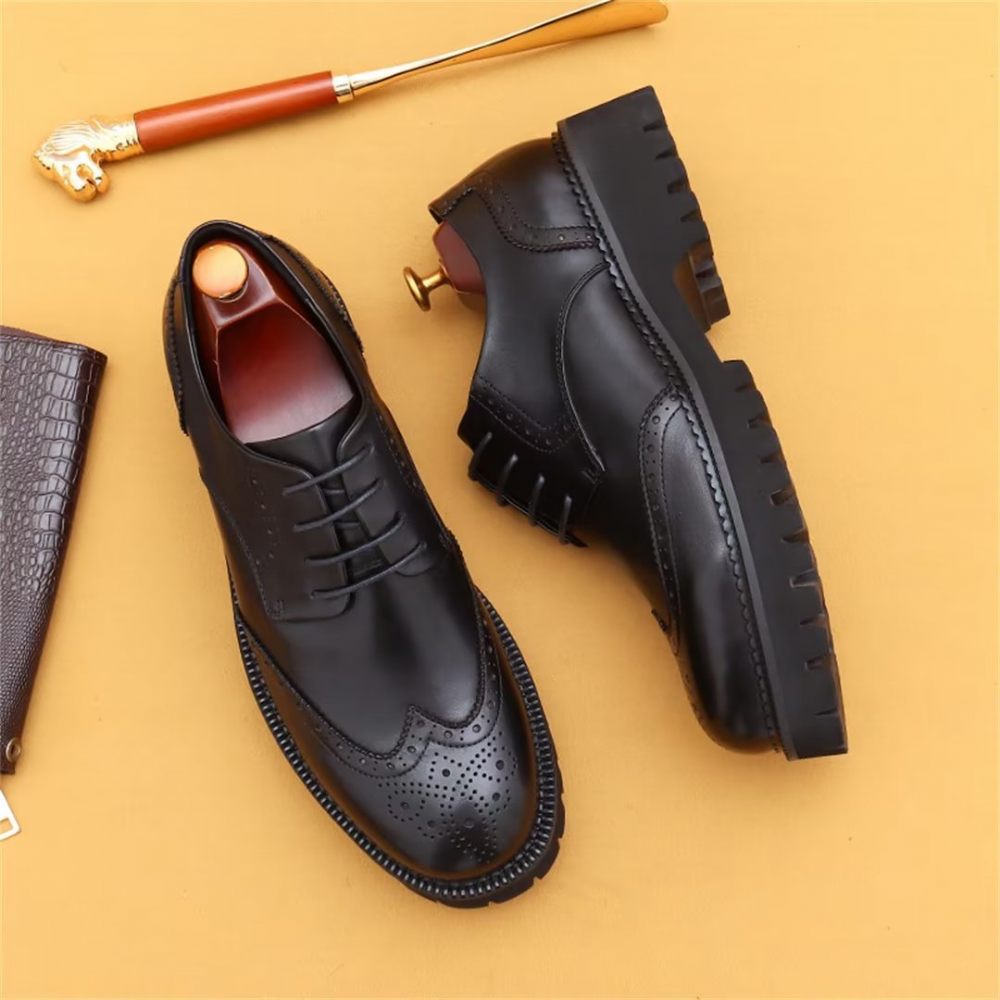 Chaussures Habillées Pour Hommes Cuir Dress Majestic - Noir