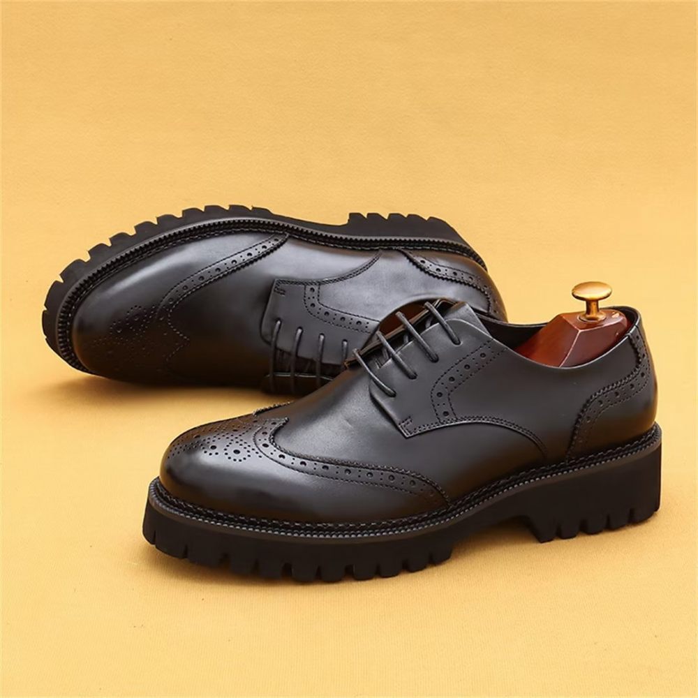 Chaussures Habillées Pour Hommes Cuir Dress Majestic - Noir