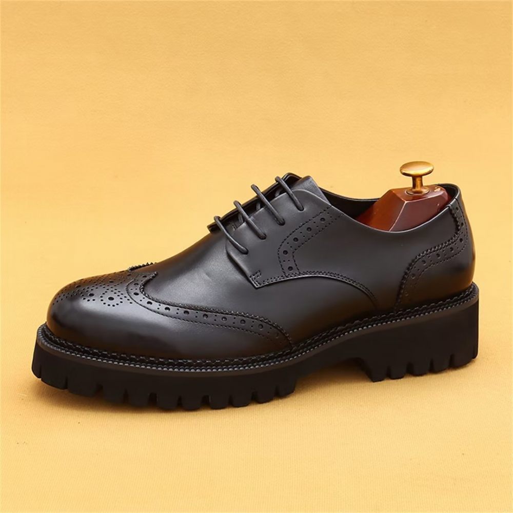 Chaussures Habillées Pour Hommes Cuir Dress Majestic - Noir