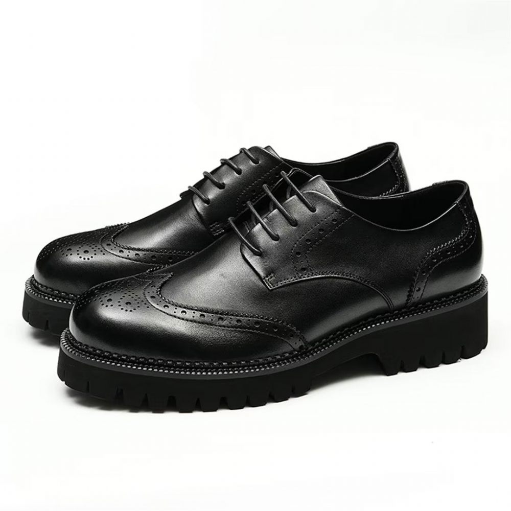 Chaussures Habillées Pour Hommes Cuir Dress Majestic - Noir