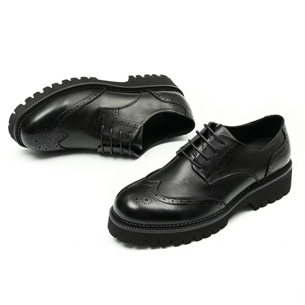 Chaussures Habillées Pour Hommes Cuir Dress Majestic - Noir