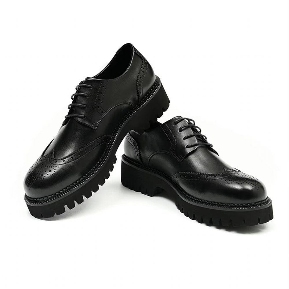 Chaussures Habillées Pour Hommes Cuir Dress Majestic - Noir