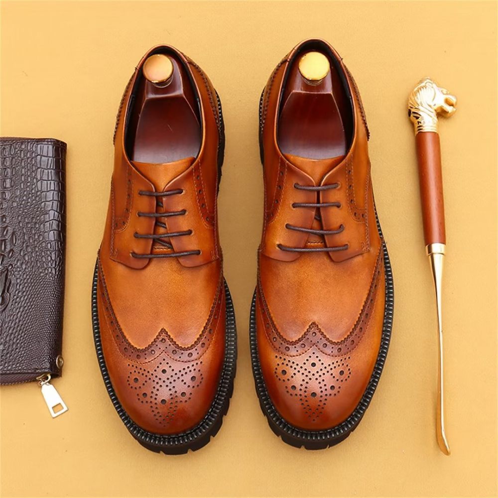 Chaussures Habillées Pour Hommes Cuir Dress Majestic - Marron