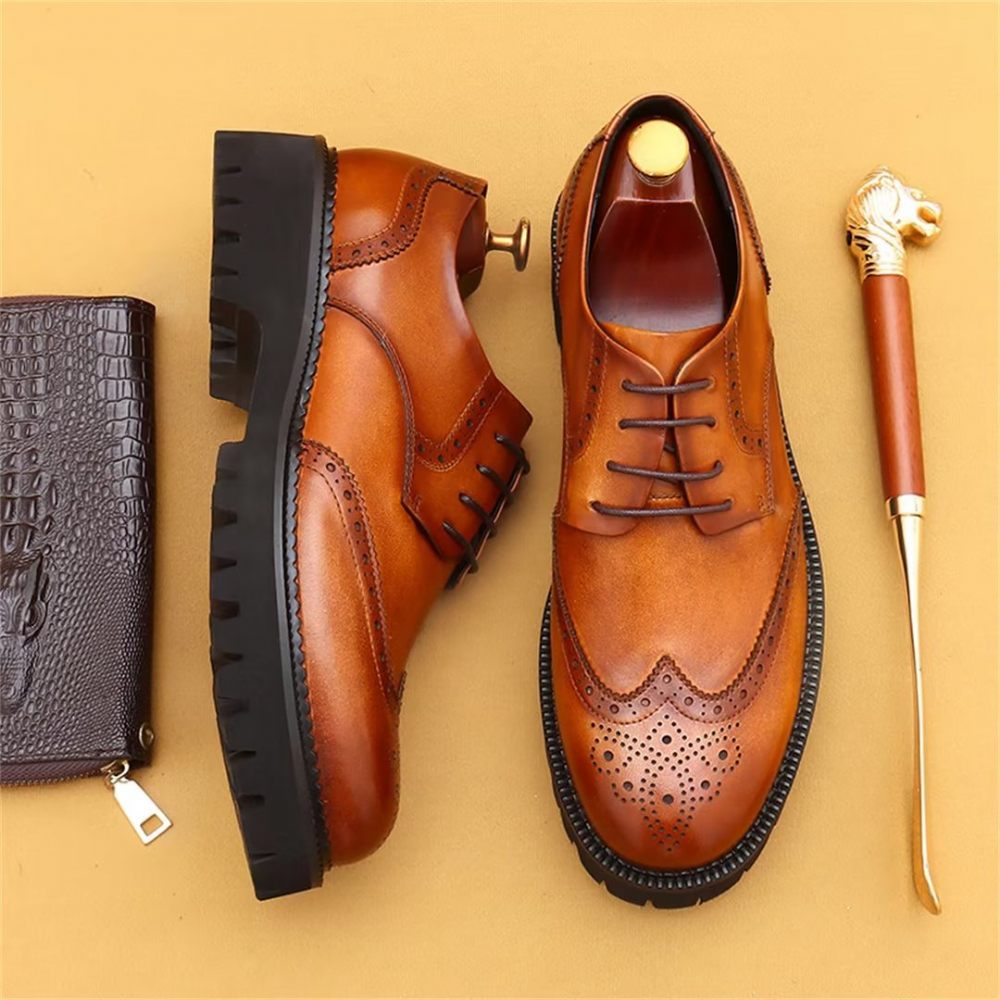 Chaussures Habillées Pour Hommes Cuir Dress Majestic - Marron