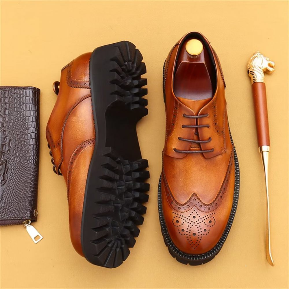 Chaussures Habillées Pour Hommes Cuir Dress Majestic - Marron