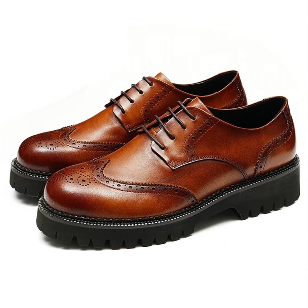 Chaussures Habillées Pour Hommes Cuir Dress Majestic - Marron