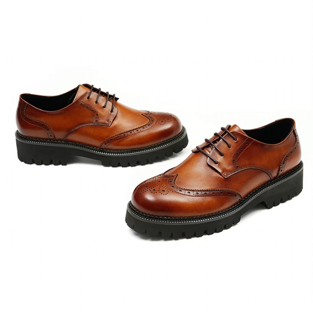 Chaussures Habillées Pour Hommes Cuir Dress Majestic - Marron