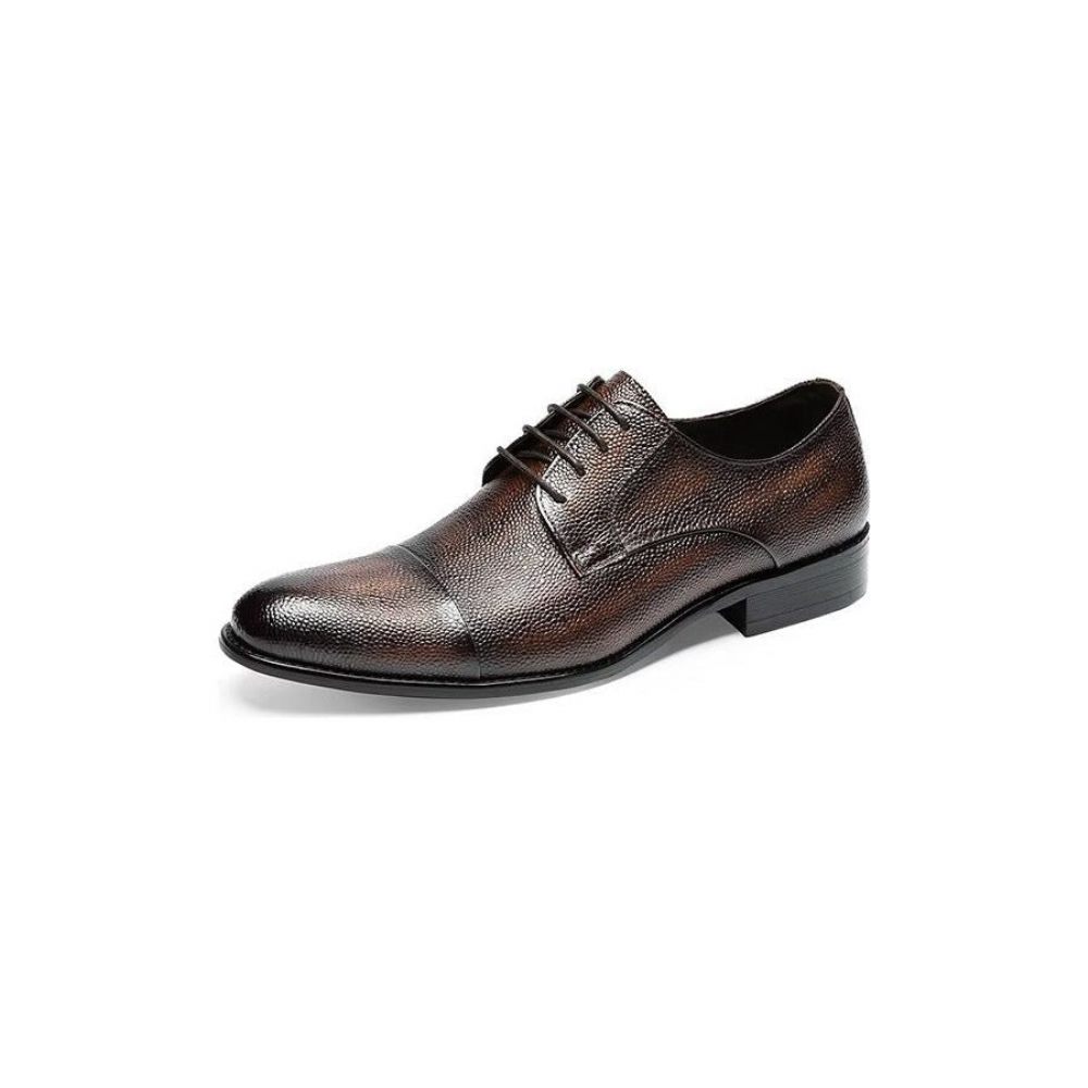 Chaussures Habillées Pour Hommes Derbies À Texture Exotique - Café