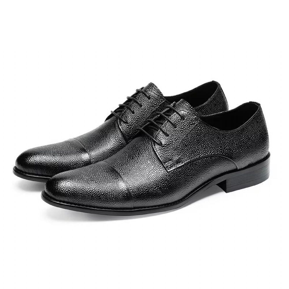 Chaussures Habillées Pour Hommes Derbies À Texture Exotique - Noir