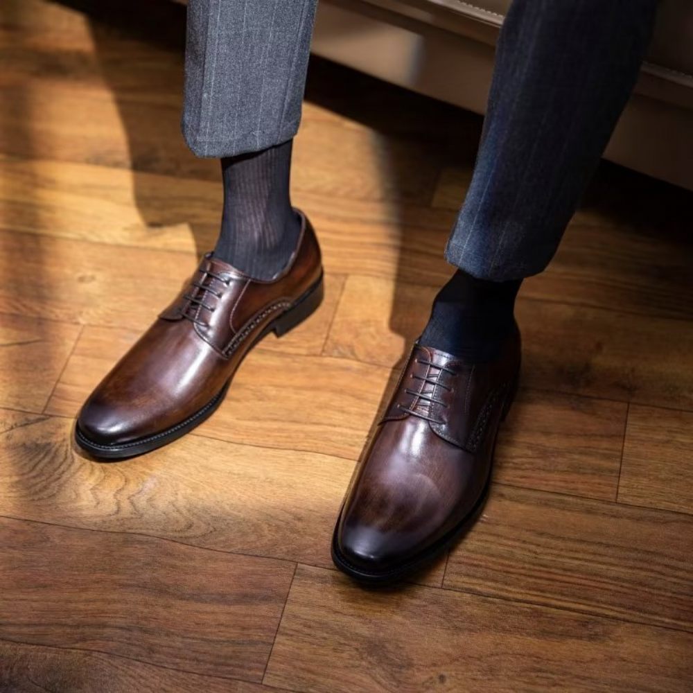 Chaussures Habillées Pour Hommes Derby Chics - Café