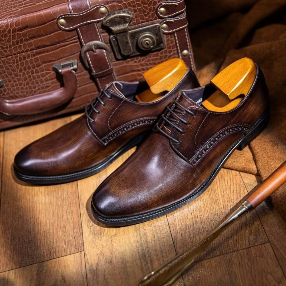 Chaussures Habillées Pour Hommes Derby Chics - Café