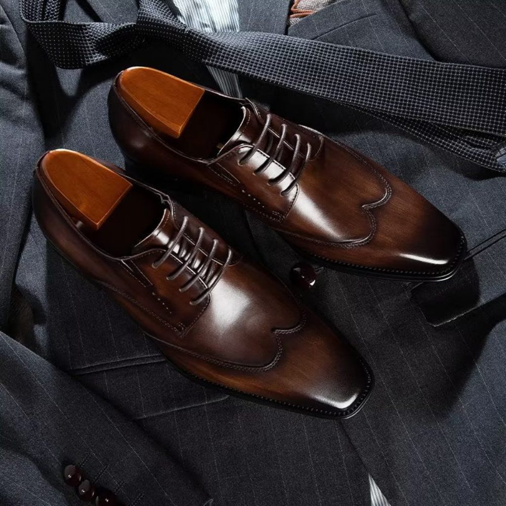 Chaussures Habillées Pour Hommes Derby Chics - Café