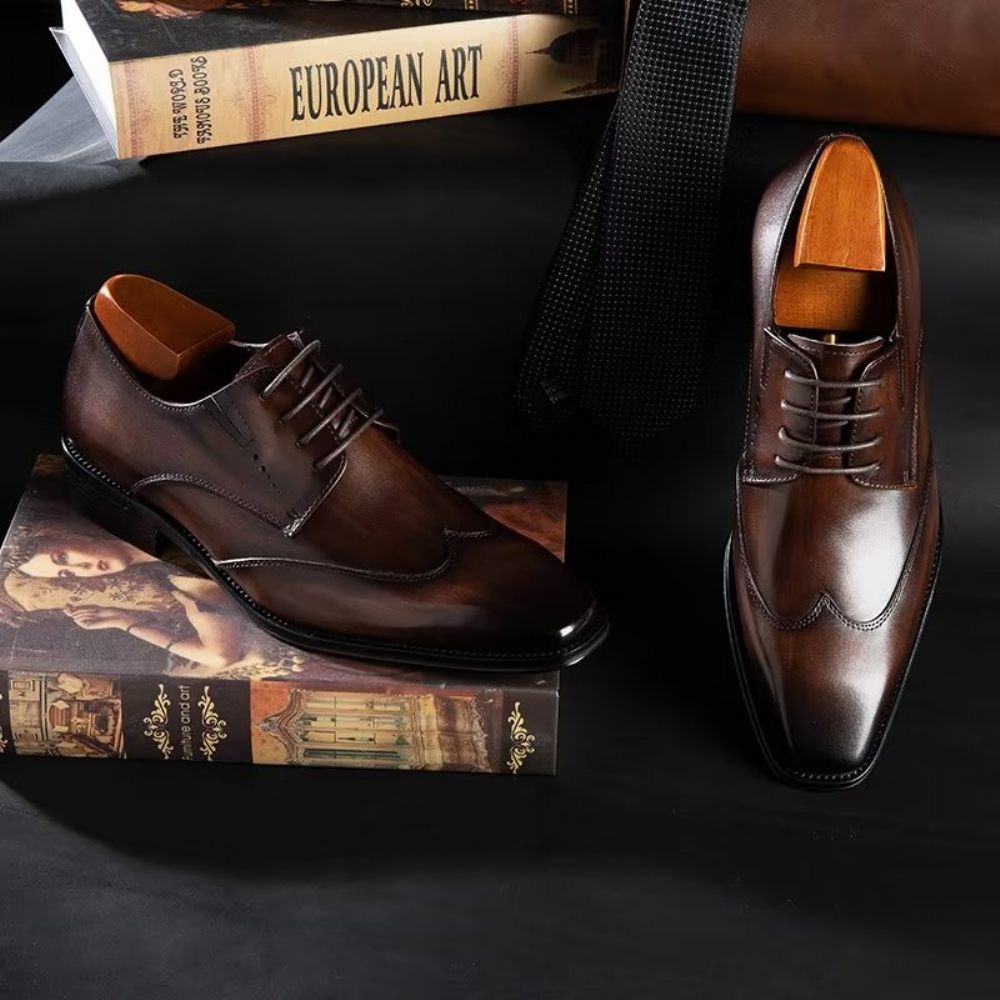 Chaussures Habillées Pour Hommes Derby Chics - Café