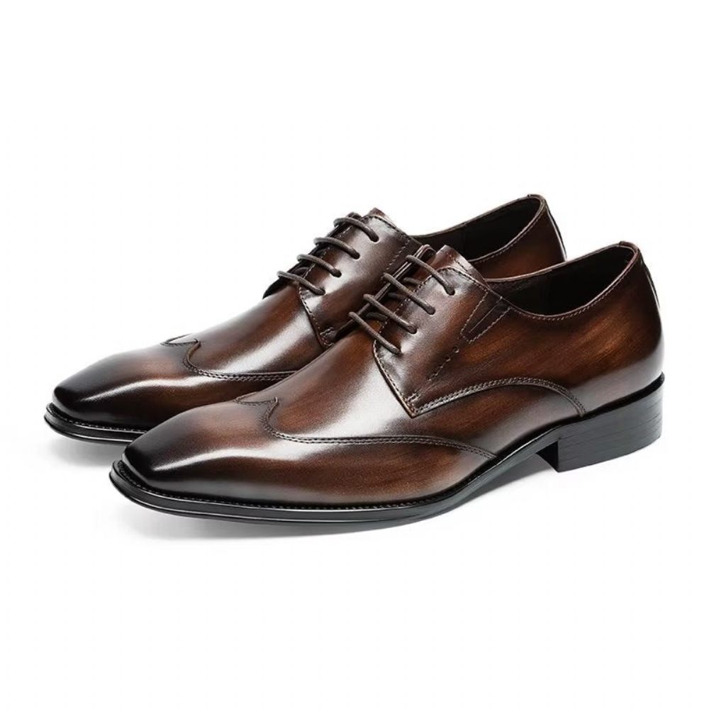 Chaussures Habillées Pour Hommes Derby Chics - Café