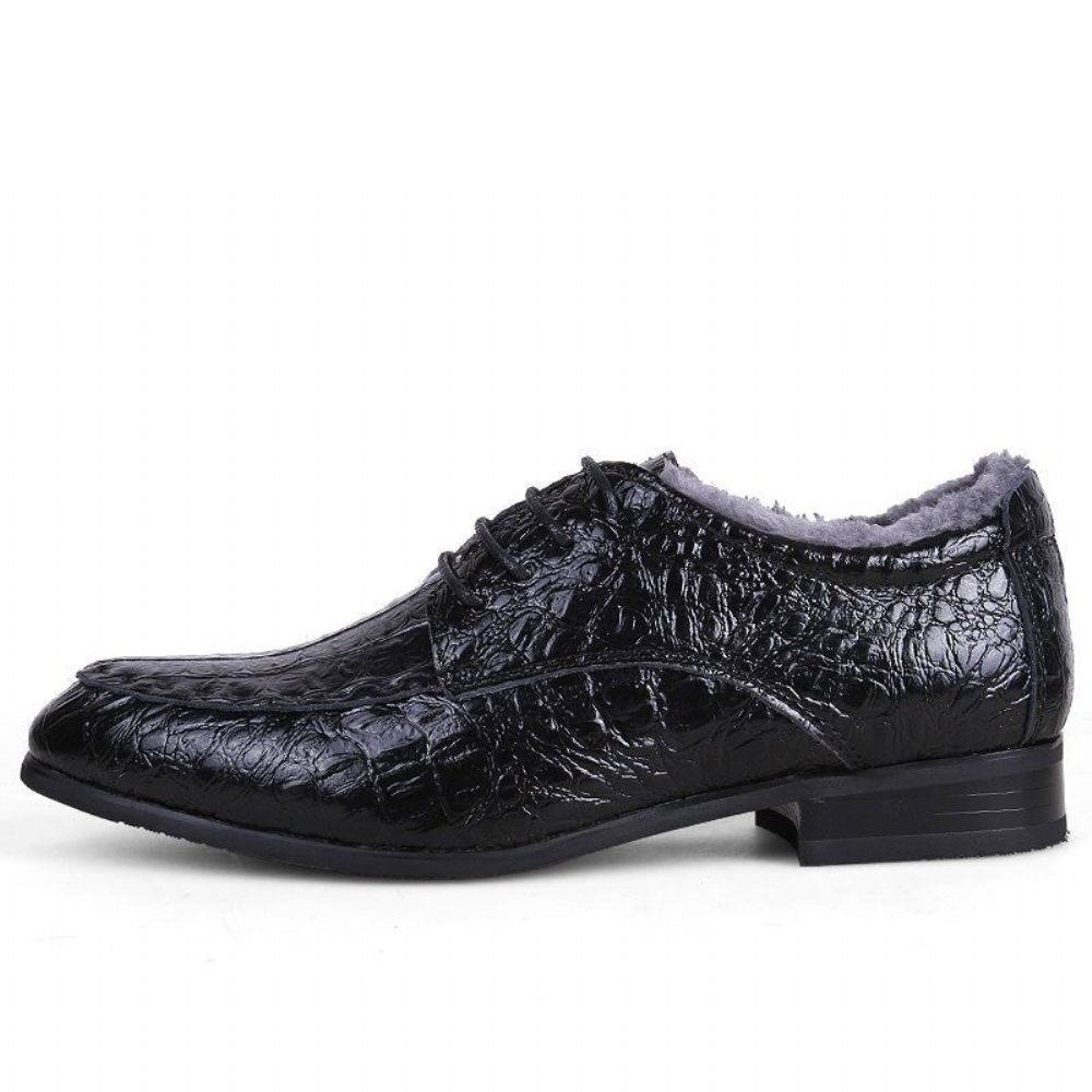 Chaussures Habillées Pour Hommes Derby Cuir À Lacets - Noir