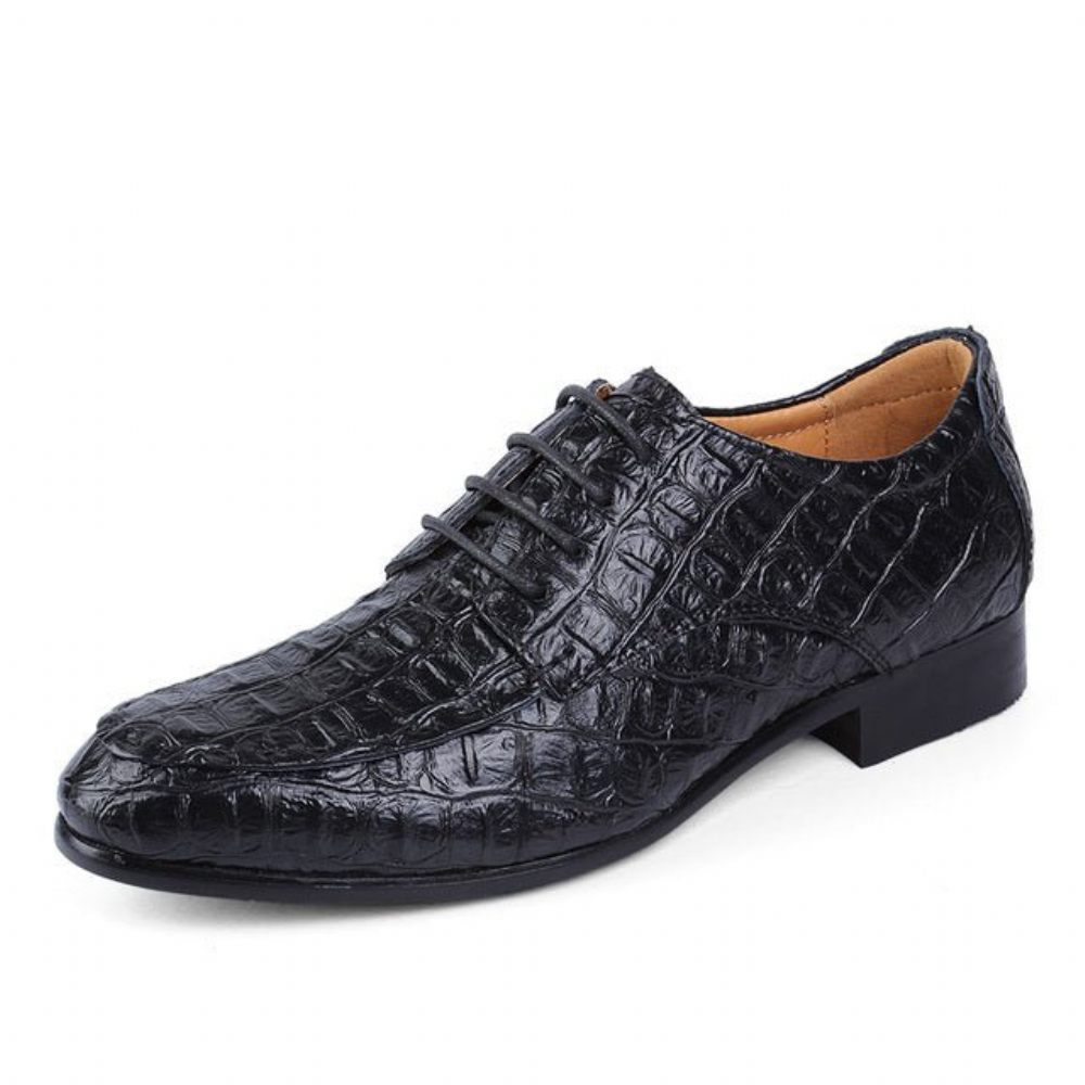 Chaussures Habillées Pour Hommes Derby Cuir À Lacets - Noir