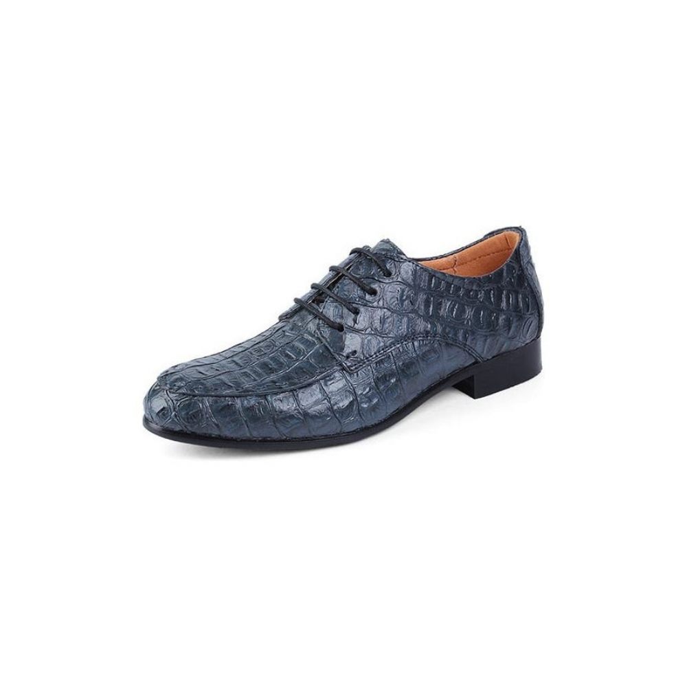 Chaussures Habillées Pour Hommes Derby Cuir À Lacets - Bleu