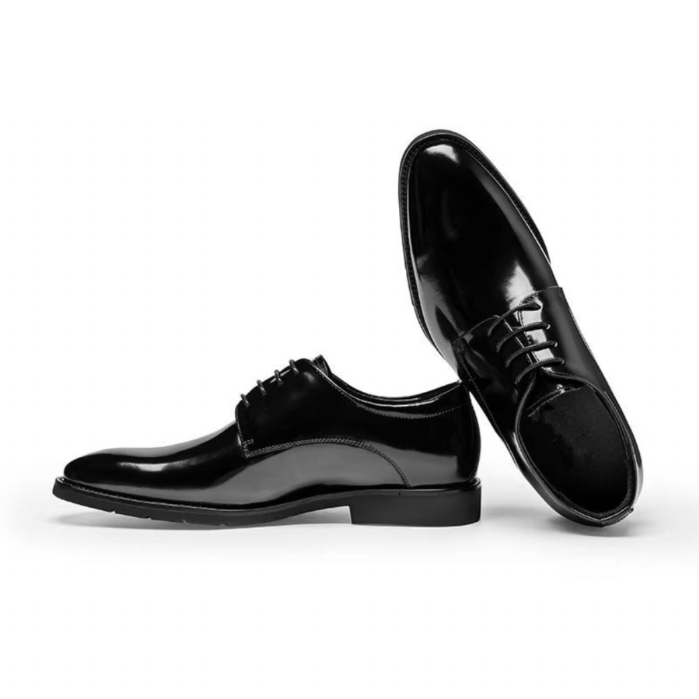 Chaussures Habillées Pour Hommes Derby Cuir Raffiné - Noir