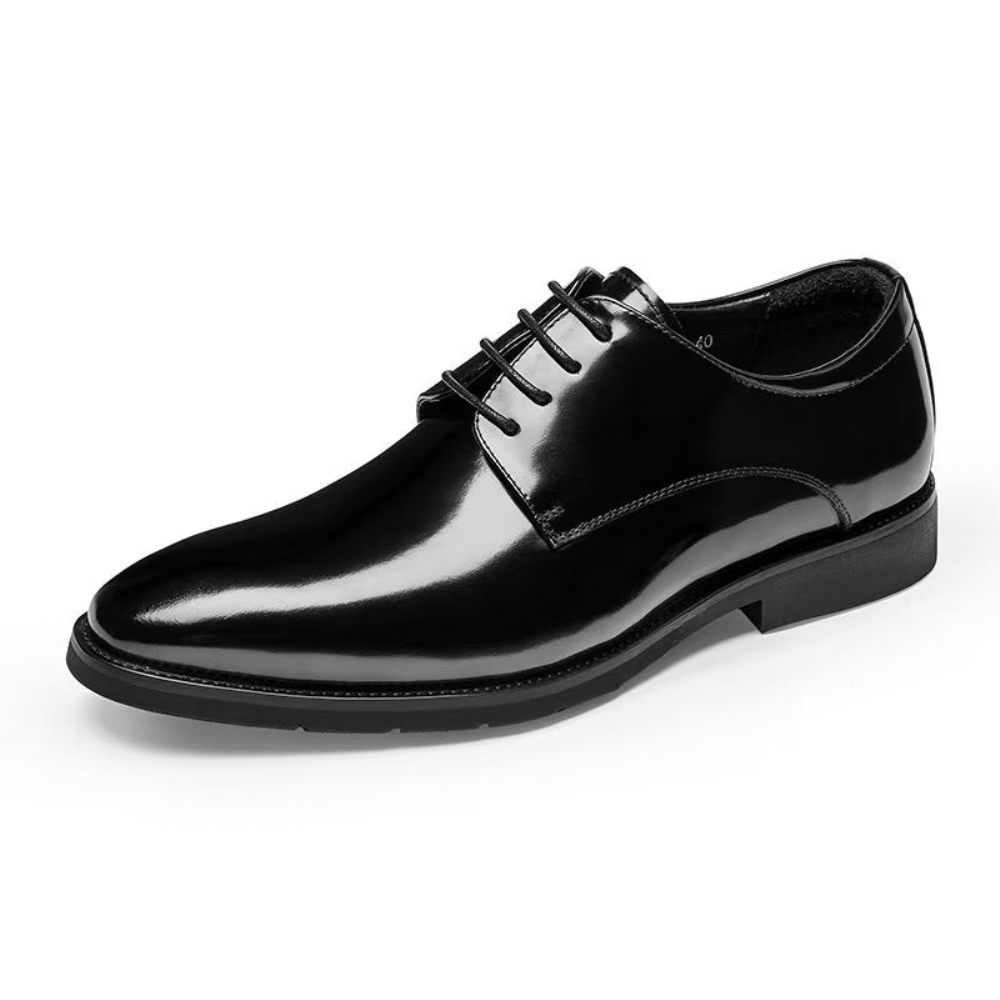 Chaussures Habillées Pour Hommes Derby Cuir Raffiné - Noir