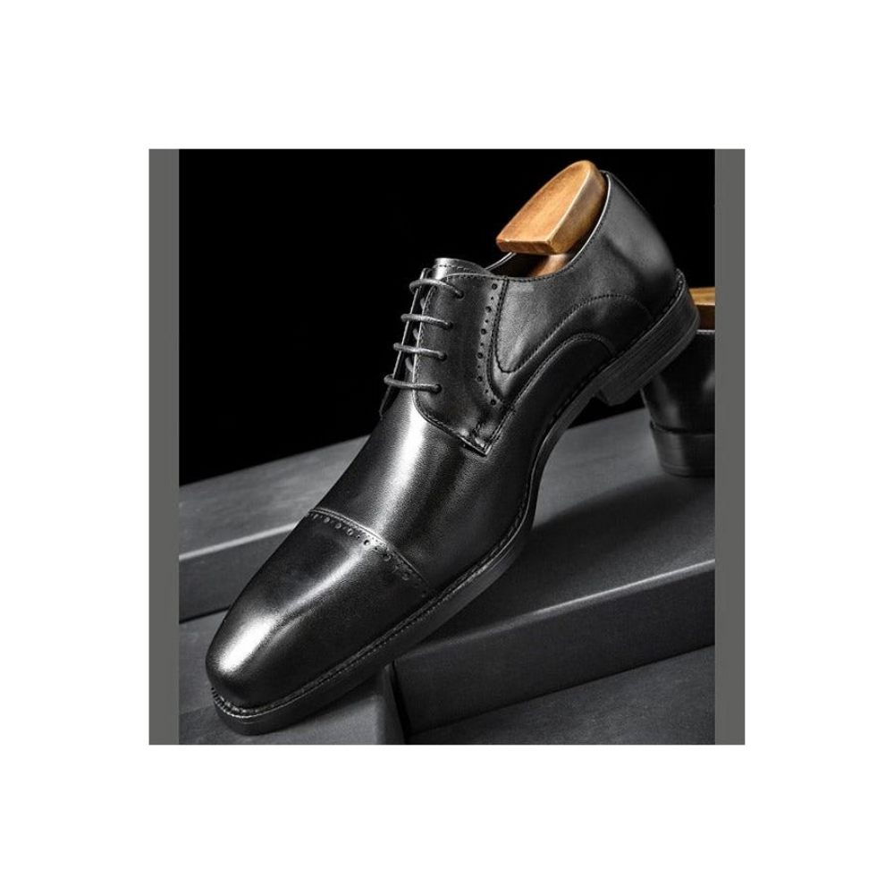 Chaussures Habillées Pour Hommes Exotiques À Lacets Affaires Et Mariage - Noir