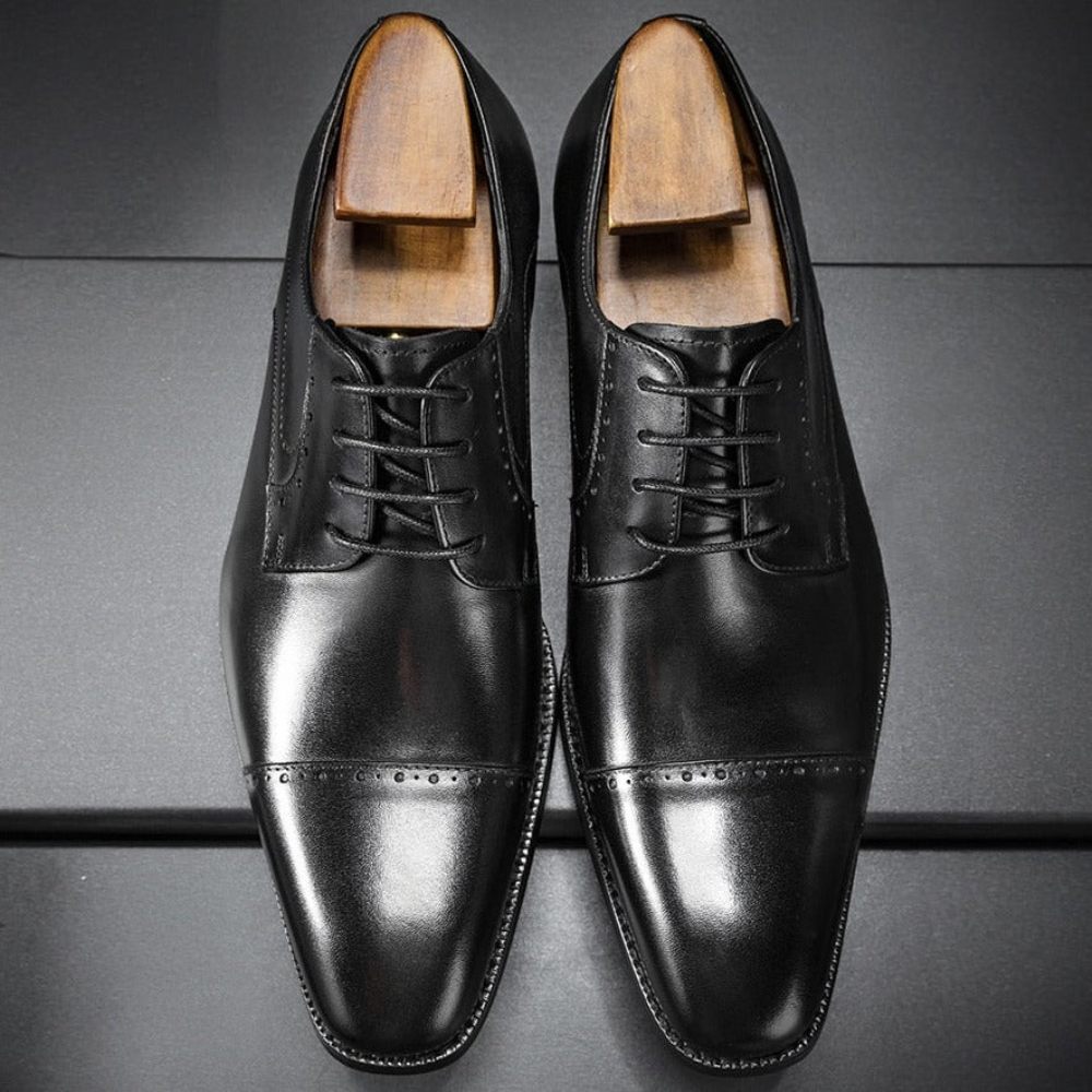 Chaussures Habillées Pour Hommes Exotiques À Lacets Affaires Et Mariage - Noir