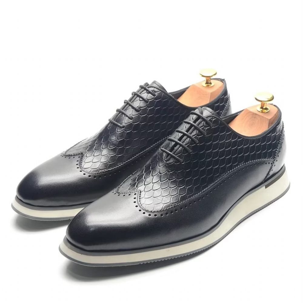 Chaussures Habillées Pour Hommes À Lacets Distingués - Noir