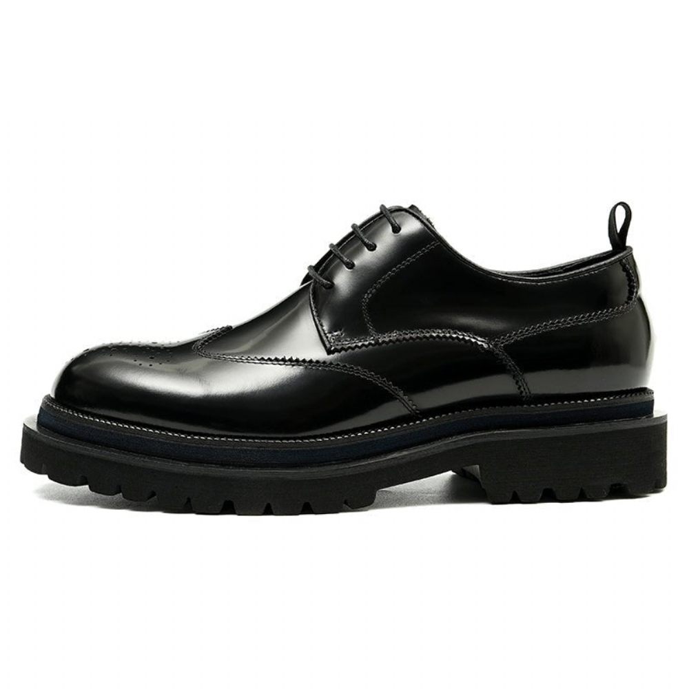 Chaussures Habillées Pour Hommes À Lacets Exotiques Brogue - Noir