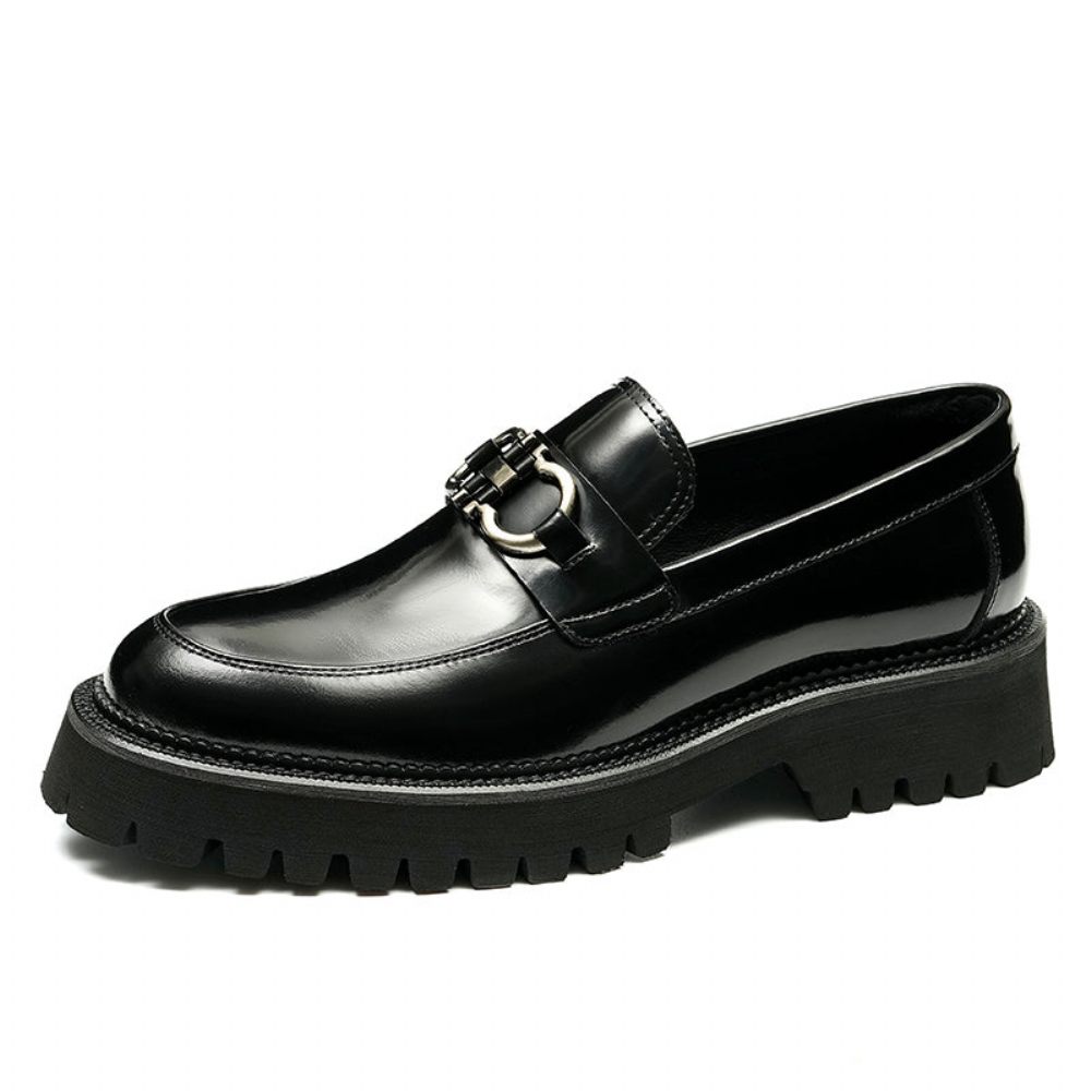 Chaussures Habillées Pour Hommes Mocassins Conduite Cuir - Noir