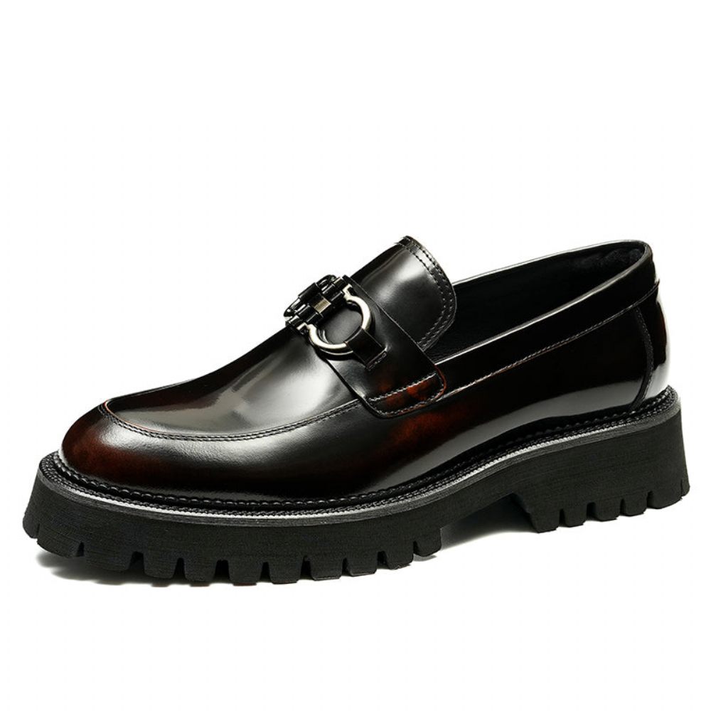 Chaussures Habillées Pour Hommes Mocassins Conduite Cuir - Noir