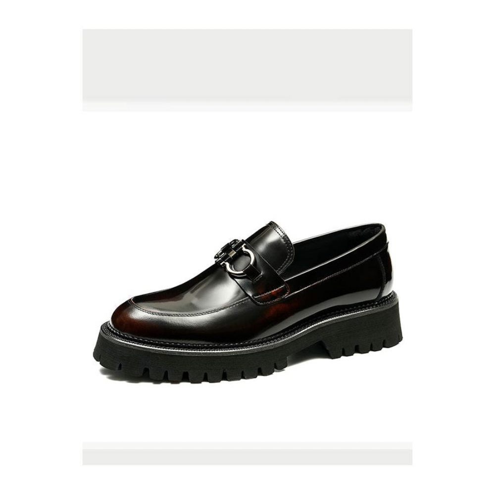 Chaussures Habillées Pour Hommes Mocassins Conduite Cuir - Noir