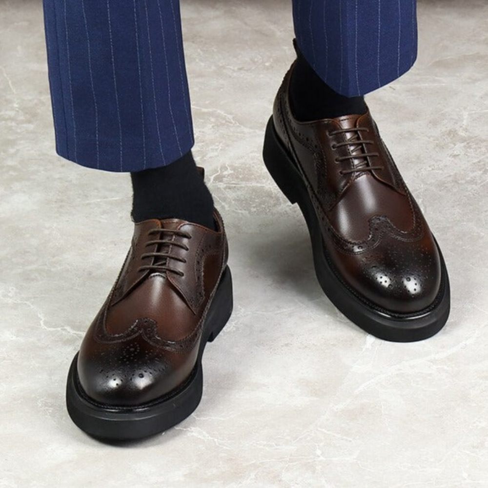 Chaussures Habillées Pour Hommes Oxford Classiques - Café