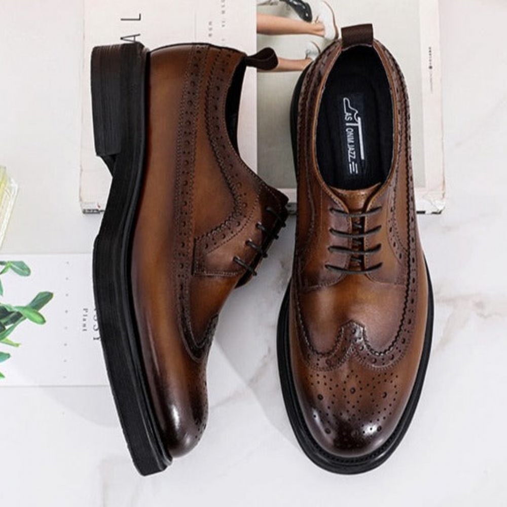 Chaussures Habillées Pour Hommes Oxford Classiques - Marron