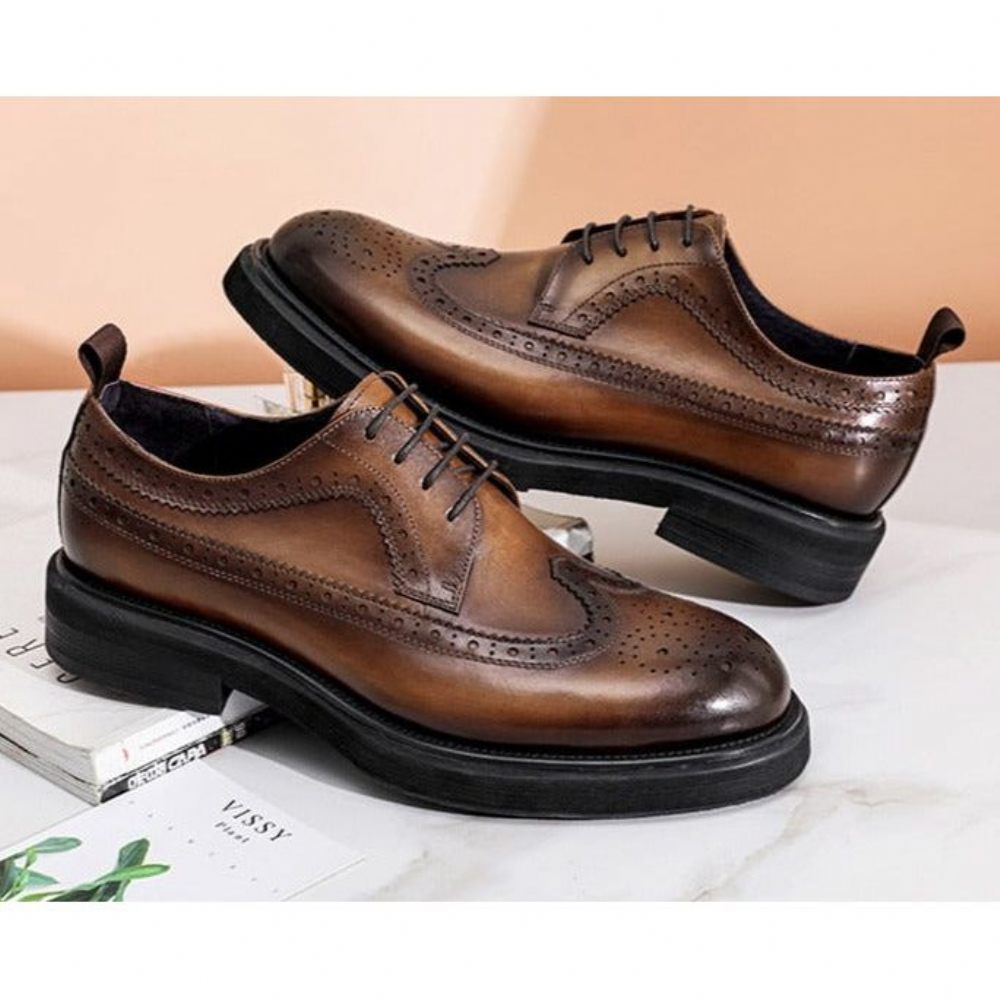 Chaussures Habillées Pour Hommes Oxford Classiques - Marron