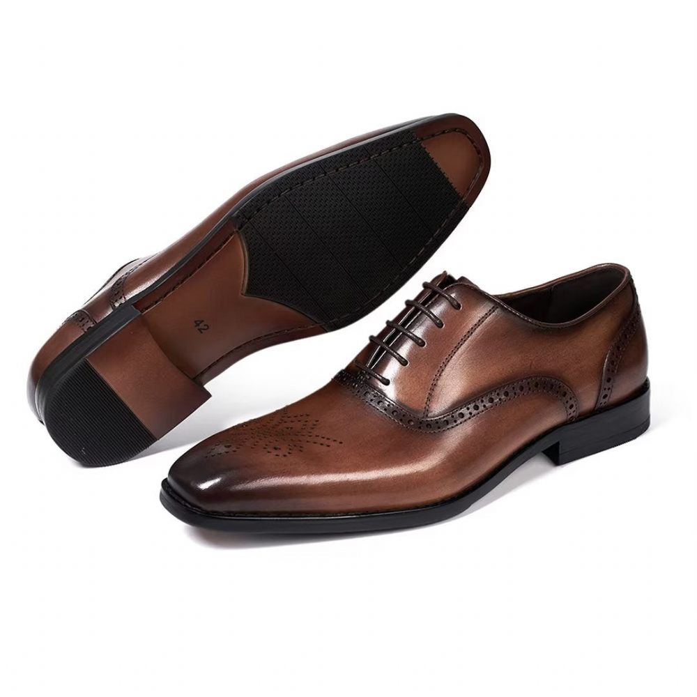 Chaussures Habillées Pour Hommes Sélection Robes Cuir Style Urbain - Marron