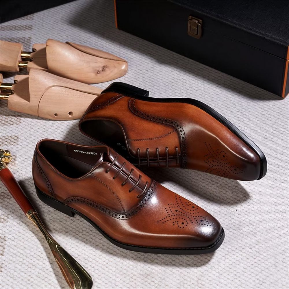 Chaussures Habillées Pour Hommes Sélection Robes Cuir Style Urbain - Marron