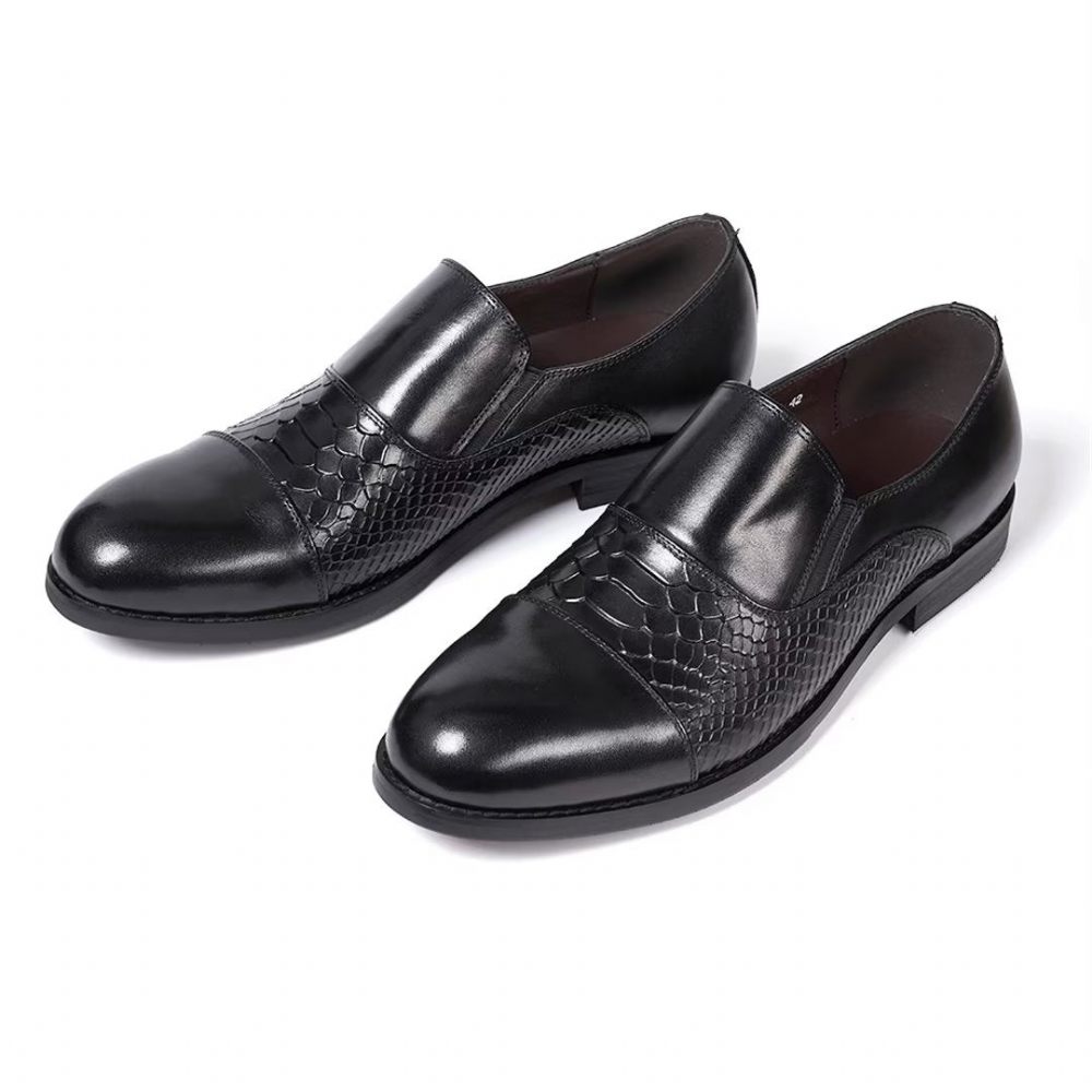 Chaussures Habillées Pour Hommes Sophisticate's Slip-on Leather Elegance - Noir