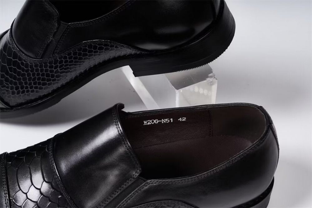 Chaussures Habillées Pour Hommes Sophisticate's Slip-on Leather Elegance - Noir