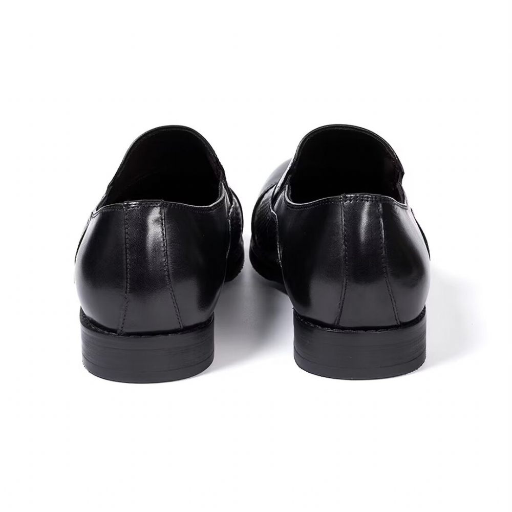 Chaussures Habillées Pour Hommes Sophisticate's Slip-on Leather Elegance - Noir