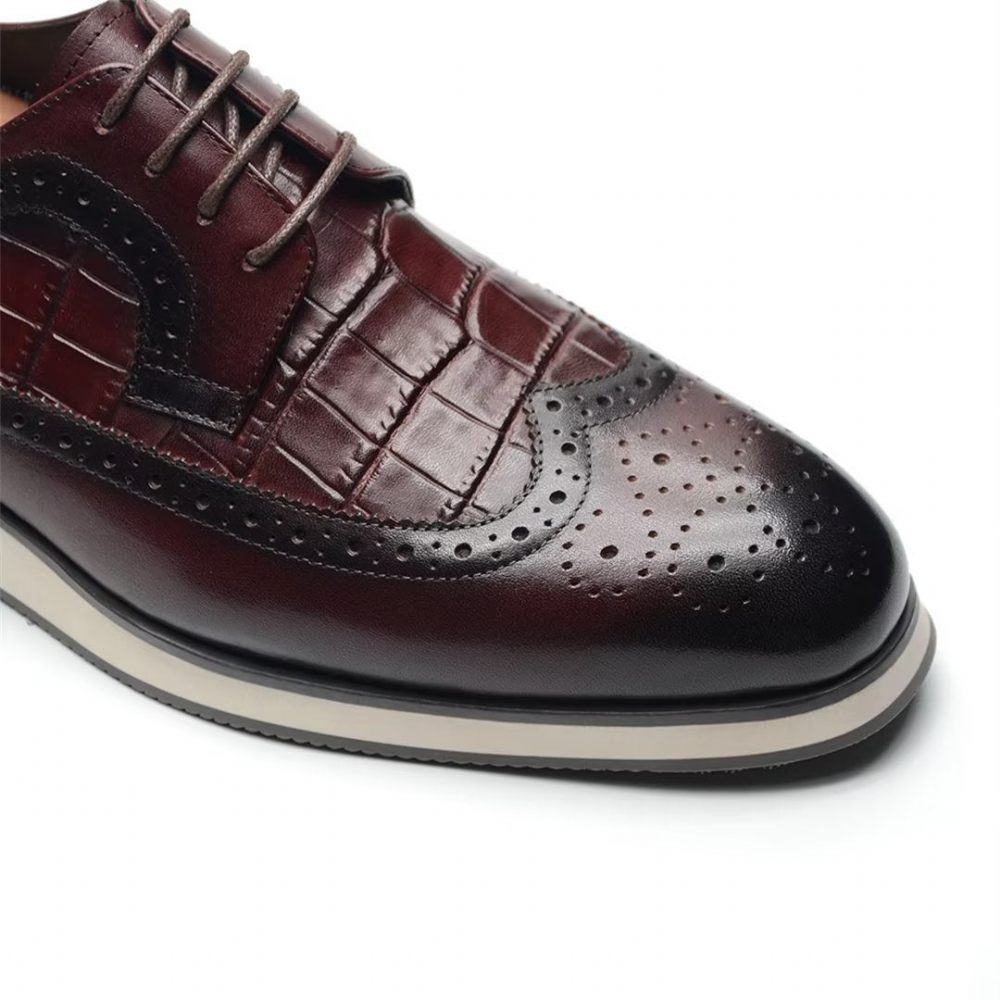 Chaussures Habillées À Lacets City Elegance Pour Hommes - Bourgogne