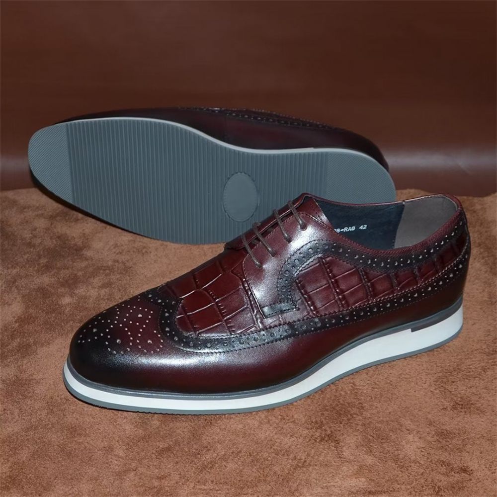 Chaussures Habillées À Lacets City Elegance Pour Hommes - Bourgogne