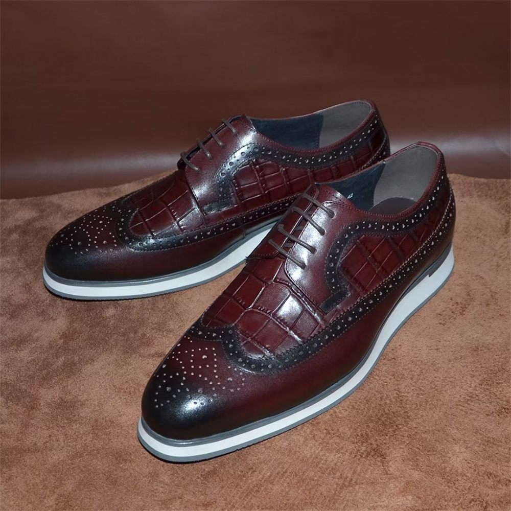 Chaussures Habillées À Lacets City Elegance Pour Hommes - Bourgogne