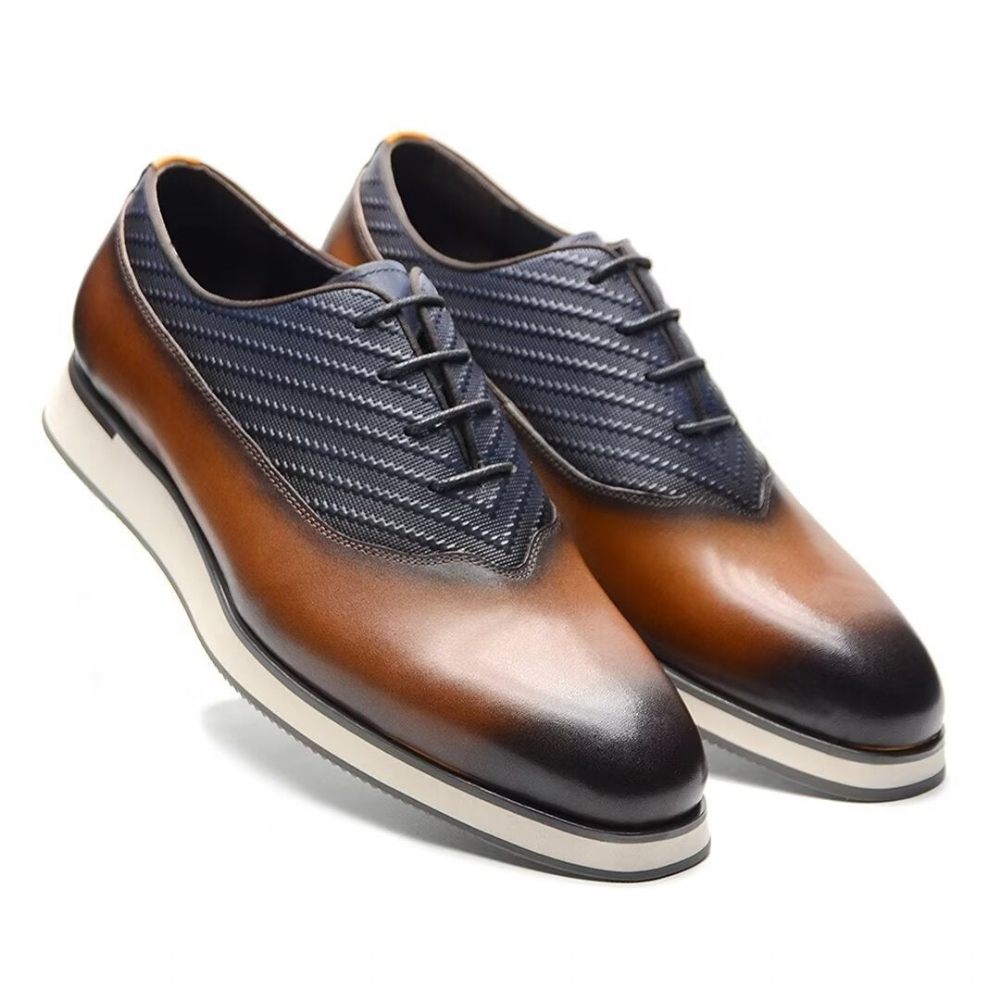 Chaussures Habillées À Lacets Classic Allure Pour Hommes - Bleu