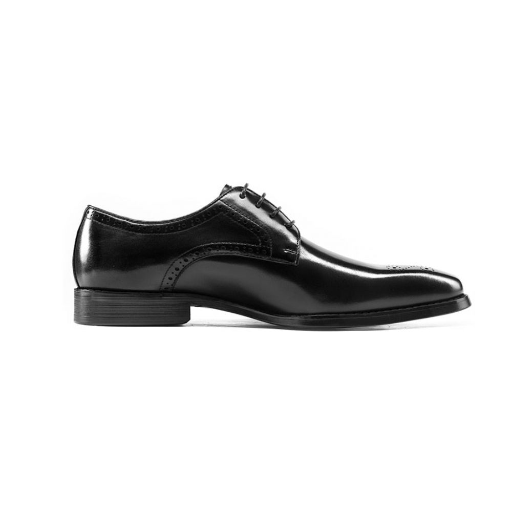 Chaussures Habillées À Lacets Cuir Exotique Pour Hommes - Noir